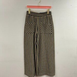 Wide Leg Striped Textured Front Pocket Pants - K1200